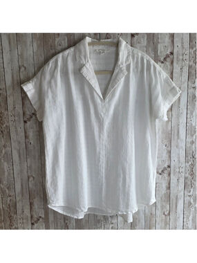Women's beachlunchlounge White Short Sleeve Blouse Size S